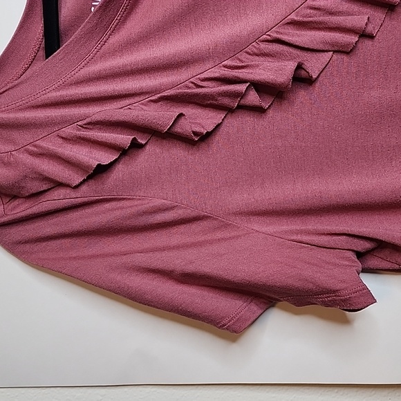 Torrid Soft Knits Sz 2  Mauve Fringe Top - Picture 6 of 8